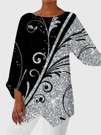 Saskia | Damen Schmetterling Print Tunika mit Glitzer in Stil 6