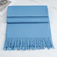 Schal Frauen Fransen Winter in Blau
