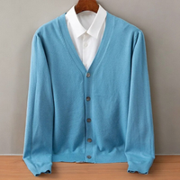 Santorini Cashmere Cardigan in Himmelblau