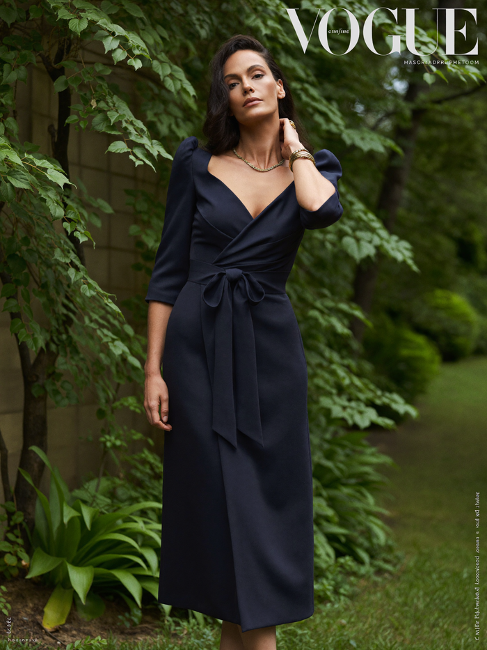 Wickelkleid in Navy