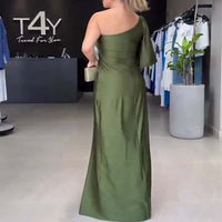 Women’s Elegant One-Shoulder Dress in Lila