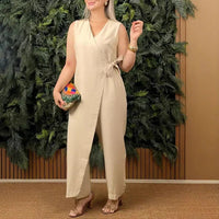 Alina | Stilvoller Jumpsuit für leichte Eleganz in Beige