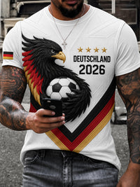 Herren-T-Shirt mit deutschem Fußballfan-Print und kurzen Ärmeln in als bild
