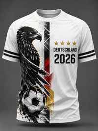 Herren-T-Shirt mit kurzem Ärmel und Fußballmotiv für deutsche Fans in als bild