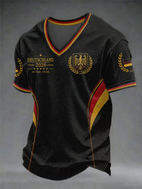 Herren-Fußballfan-V-Ausschnitt-T-Shirt Deutschland in als bild