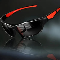 Sport Sonnenbrille Unisex Polarisiert UV Schutz Outdoor Brille in Schwarz Rot