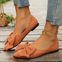 Sylvara | Damen Spitze Ballerinas mit Schleife in Orange