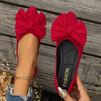 Sylvara | Damen Spitze Ballerinas mit Schleife in Rot