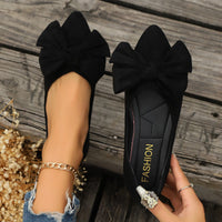Sylvara | Damen Spitze Ballerinas mit Schleife in Schwarz
