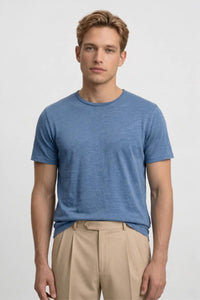 T-Shirt Herren - Casual | Rundhals & Kurze Ärmel in Hellblau