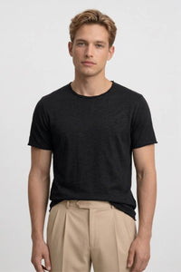T-Shirt Herren - Casual | Rundhals & Kurze Ärmel in Schwarz