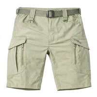 Taktische Herren-Cargoshorts mit integriertem Gürtel in Khaki