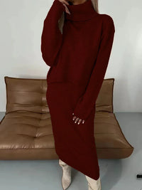 Thalina | Zweiteiliges Strick-Set mit Kleid und Pullover in Rot