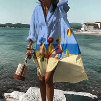 Traudl | Damen Sommerkleid In Midi Länge Mit Print in Blau