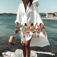 Traudl | Damen Sommerkleid In Midi Länge Mit Print in Weiß