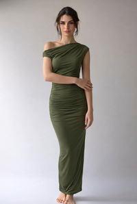 "Alina" Maxi Dress in Armeegrün