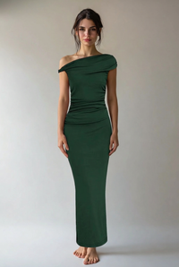 "Alina" Maxi Dress in Dunkelgrün