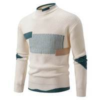 Reymond™ Lässiger Strickpullover in Geometrisches Weiß