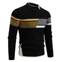 Reymond™ Lässiger Strickpullover in Linien Schwarz