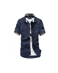 Ben | Mason Signature Button-Up Hemd für stilbewusste Herren in Marineblau