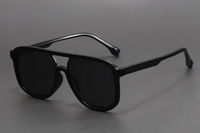 Unisex-Sonnenbrille mit Doppelsteg in quadratischer Form in Schwarz