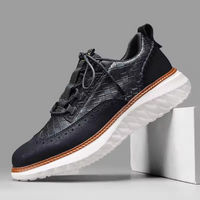David | Stylishe Brogue Leder Sneakers für Herren in Schwarz
