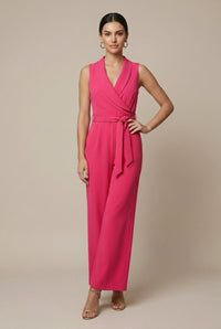 Lucy | Weites Bein Langarm Jumpsuit in Pink