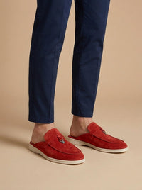 Edmund | Metallverzierung Gummisohle Loafer in Rot