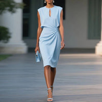 Evi™ - Professionelle Kleid in Hellblau