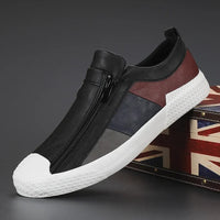Paul | Herren Leder Slip-Ons im klassischen Stil in Black / White