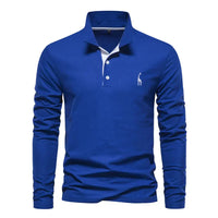 Langärmliges Poloshirt für Herren in Blau