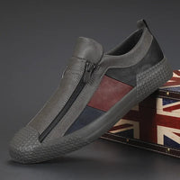 Paul | Herren Leder Slip-Ons im klassischen Stil in Grau
