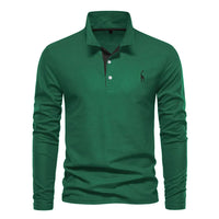 Langärmliges Poloshirt für Herren in Grün
