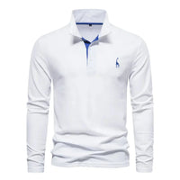 Langärmliges Poloshirt für Herren in Weiß
