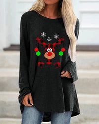 Damen Festlicher Langer Pullover Bequem Strick in Schwarz
