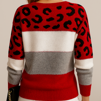 Viola | Weicher Strickpullover mit Farbblock in Rot