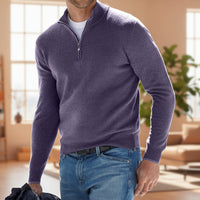Herren V Ausschnitt Pullover Strickpullover Langarm Casual in Lila