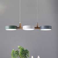 Moderne Metall Pendelleuchte Zylinder Deckenlampe minimalistisch in Weiß-Grau-Grün