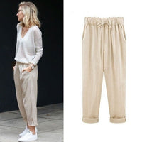 Ulkka | Damen Sommer Bequem Hosen | Leicht in Beige