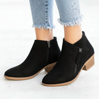 Damen Stiefeletten Knöchelstiefel Schuhe Casual Herbst Winter in Schwarz
