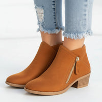 Damen Stiefeletten Knöchelstiefel Schuhe Casual Herbst Winter in Orange