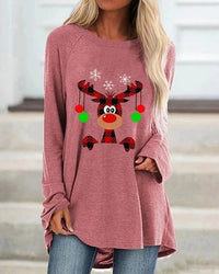 Damen Festlicher Langer Pullover Bequem Strick in Rot